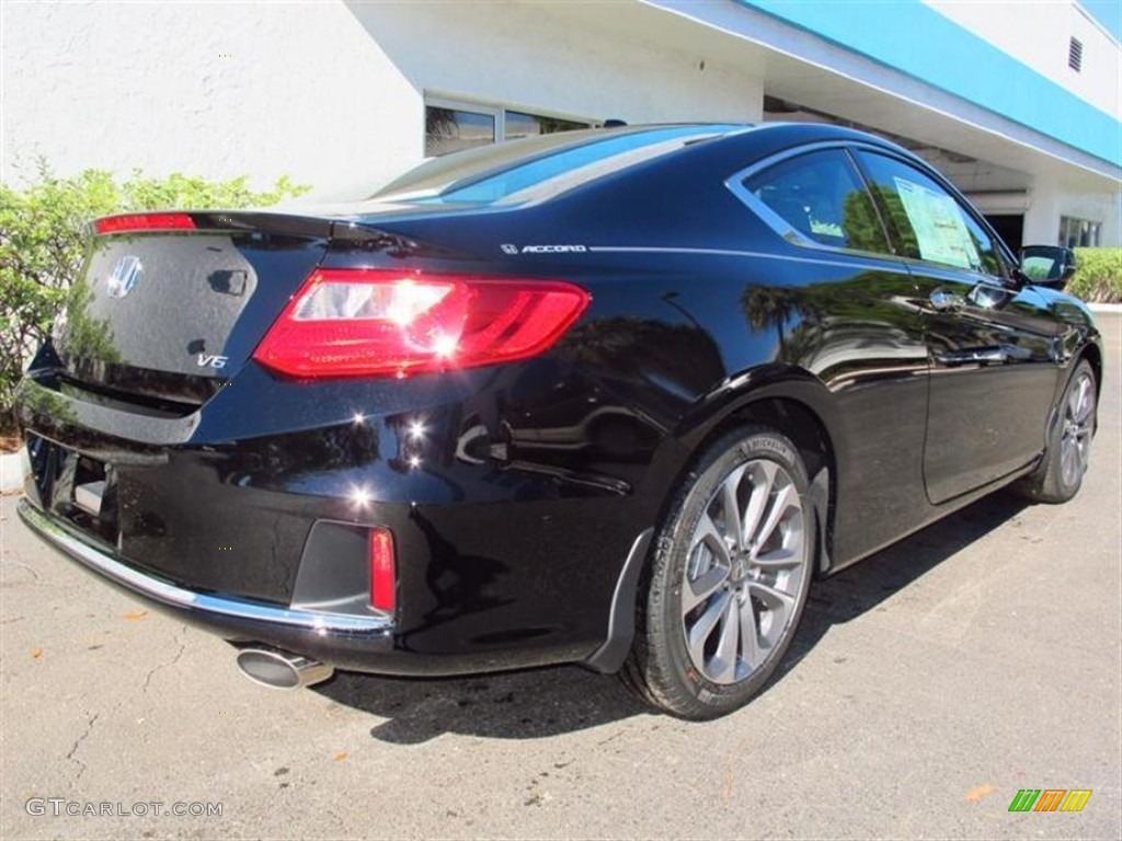 2013 Accord EX-L V6 Coupe - Crystal Black Pearl / Black photo #3