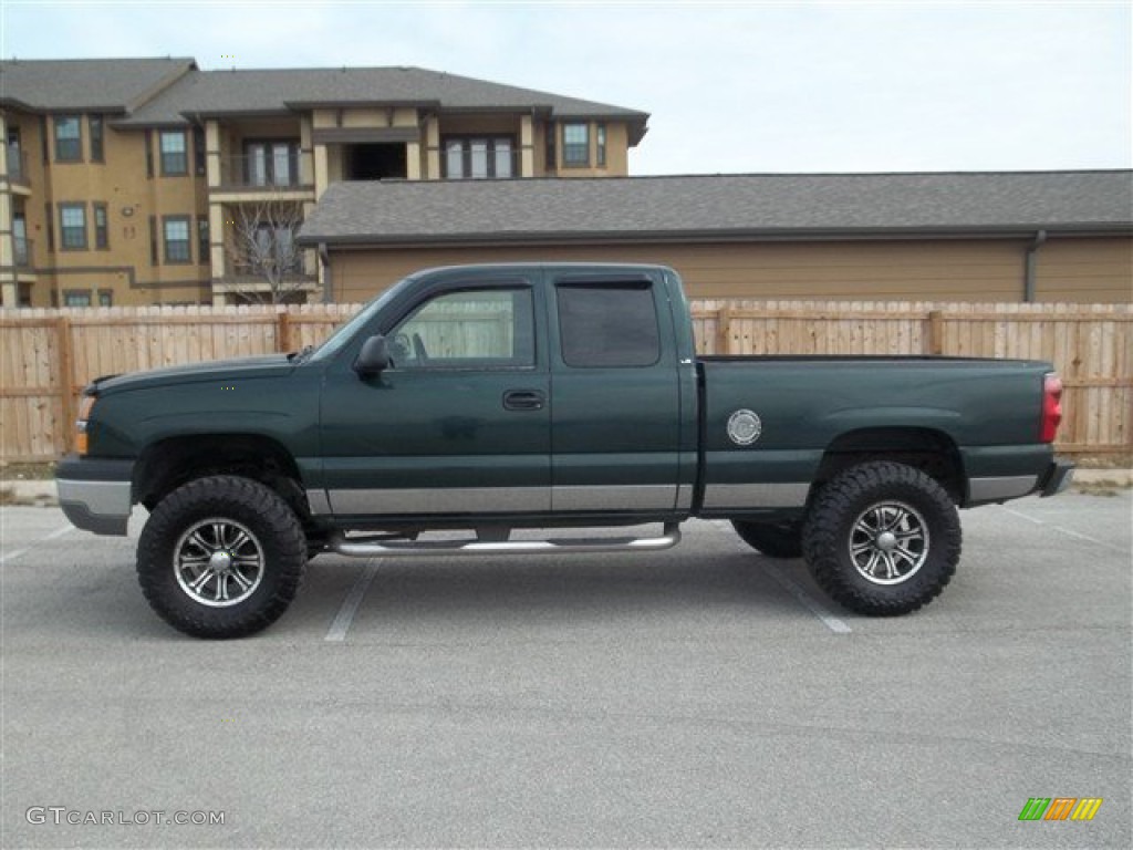 2003 Silverado 1500 LS Extended Cab 4x4 - Dark Green Metallic / Dark Charcoal photo #1