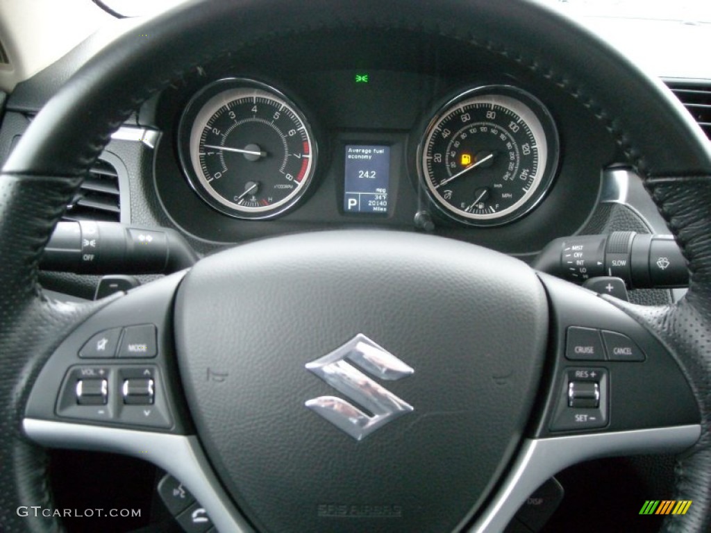 2012 Suzuki Kizashi Sport GTS AWD Black Steering Wheel Photo #75310218