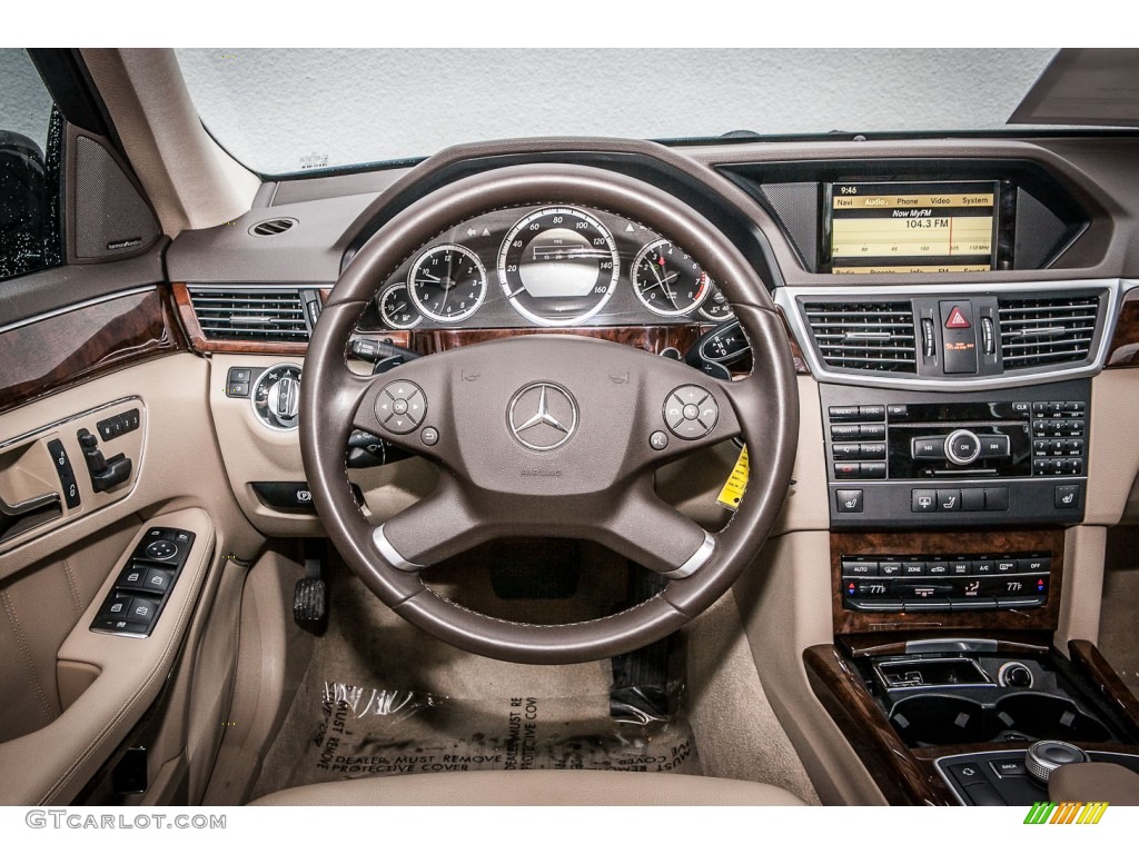 2011 Mercedes-Benz E 350 Sedan Almond/Mocha Steering Wheel Photo #75310845