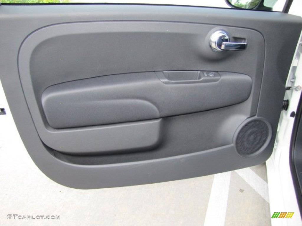 2012 Fiat 500 c cabrio Pop Tessuto Grigio/Nero (Grey/Black) Door Panel Photo #75311646
