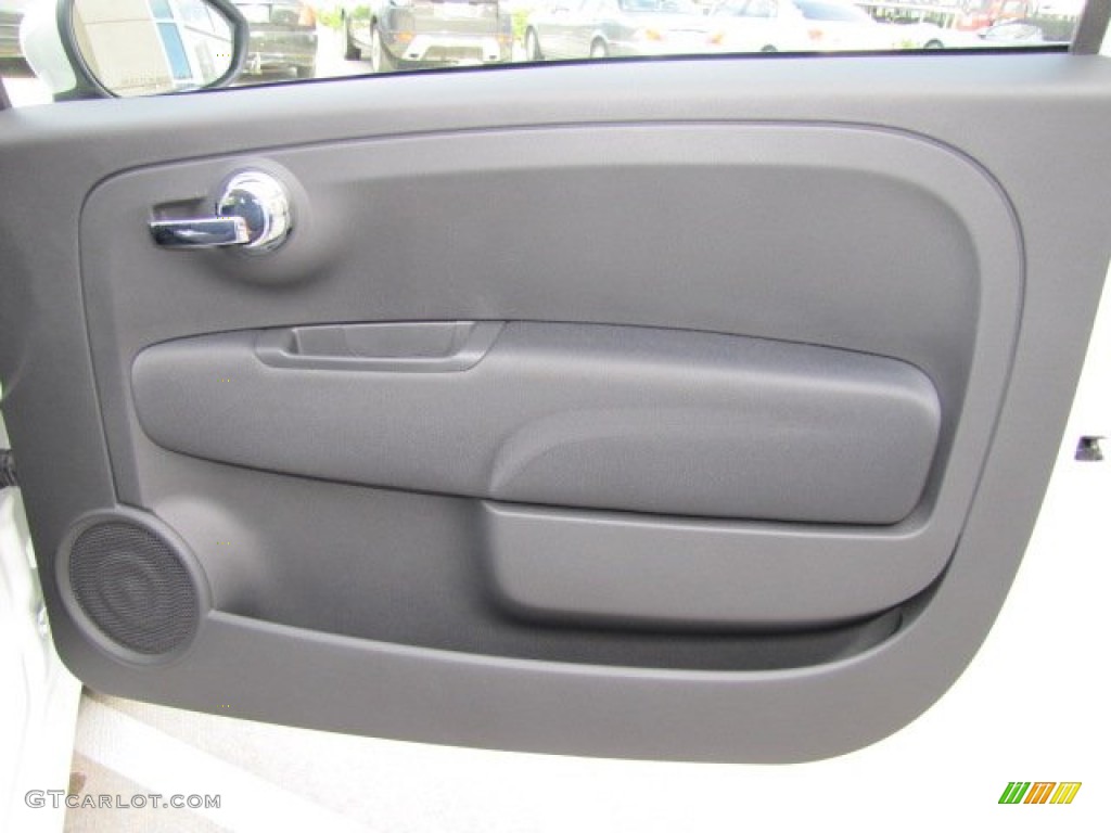 2012 Fiat 500 c cabrio Pop Tessuto Grigio/Nero (Grey/Black) Door Panel Photo #75311652
