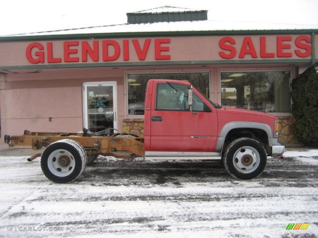 1995 C/K 3500 C3500 Cheyenne Regular Cab Dually - Victory Red / Gray photo #3