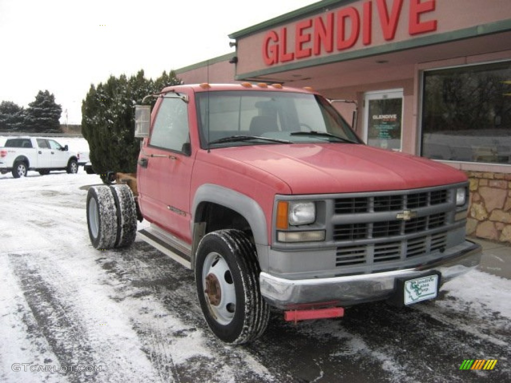 1995 C/K 3500 C3500 Cheyenne Regular Cab Dually - Victory Red / Gray photo #4