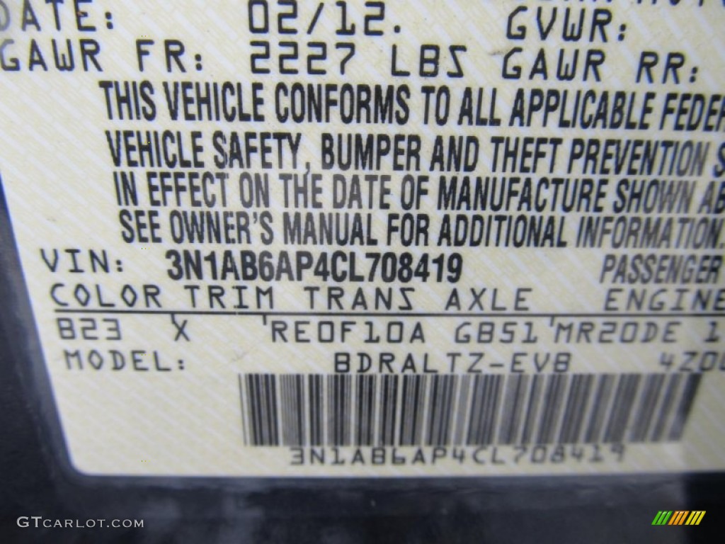 2012 Sentra 2.0 S - Blue Onyx / Charcoal photo #14