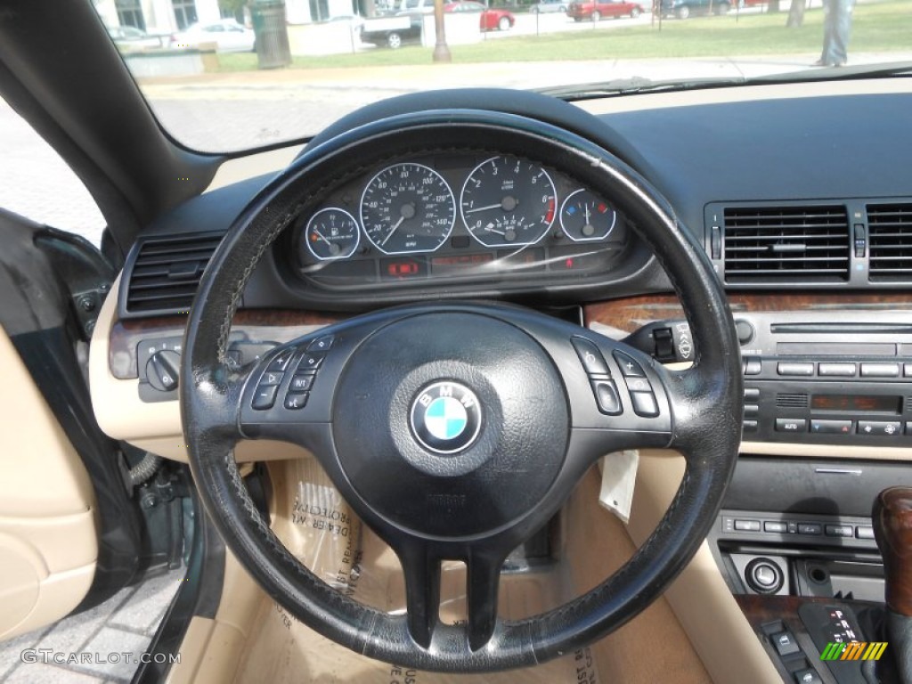 2003 BMW 3 Series 330i Convertible Sand Steering Wheel Photo #75315795