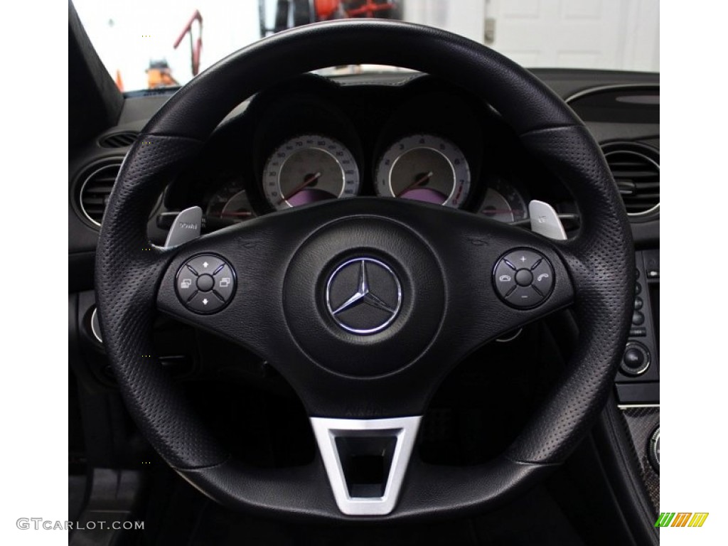 2009 Mercedes-Benz SL 63 AMG Roadster AMG Black Steering Wheel Photo #75317769