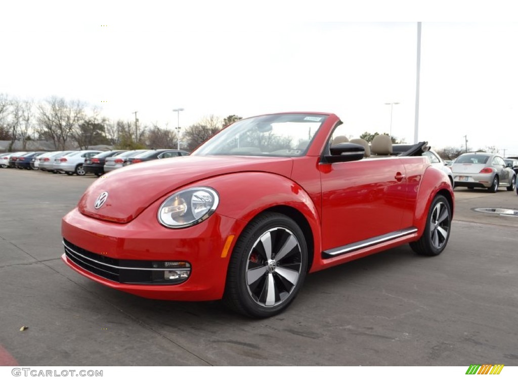 Tornado Red 2013 Volkswagen Beetle Turbo Convertible Exterior Photo #75324990