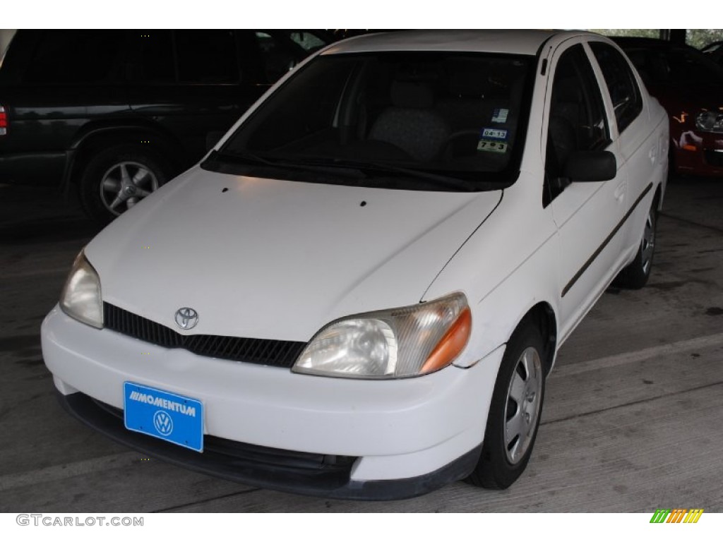 2001 ECHO Sedan - Super White / Shadow Gray photo #3