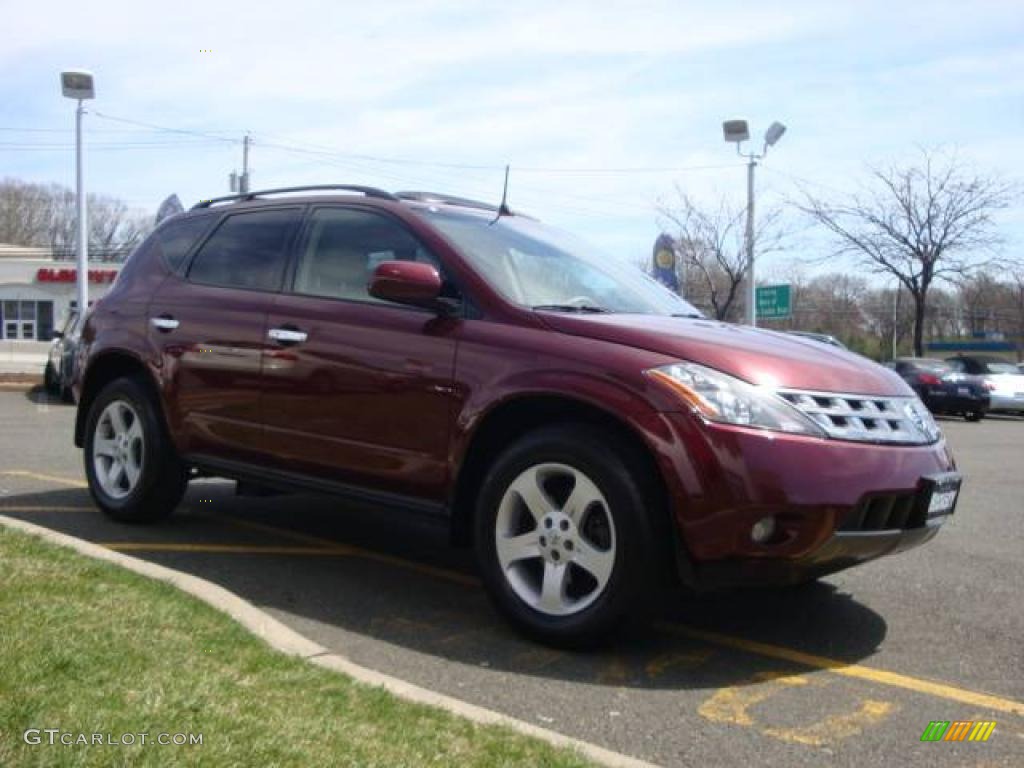 2005 Murano SL AWD - Merlot Metallic / Cafe Latte photo #11