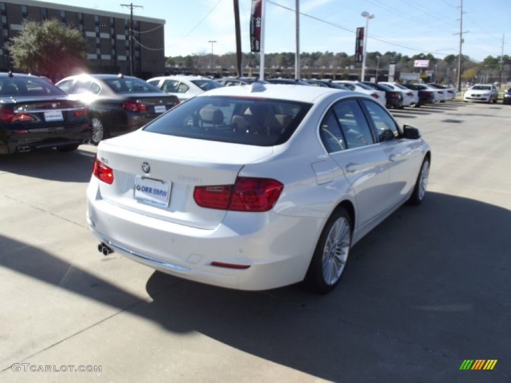 2013 3 Series 328i Sedan - Mineral White Metallic / Saddle Brown photo #3