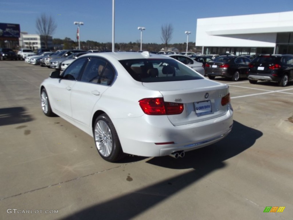 2013 3 Series 328i Sedan - Mineral White Metallic / Saddle Brown photo #4