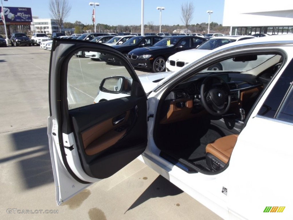 2013 3 Series 328i Sedan - Mineral White Metallic / Saddle Brown photo #12