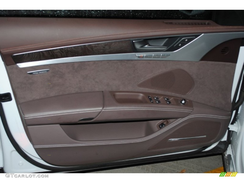 2012 Audi A8 L 4.2 quattro Balao Brown Door Panel Photo #75332712
