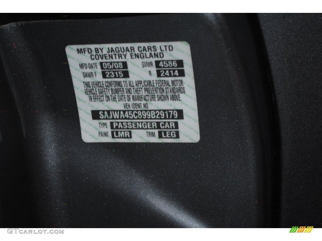 2009 XK Color Code LMR for Shadow Gray Photo #75334300