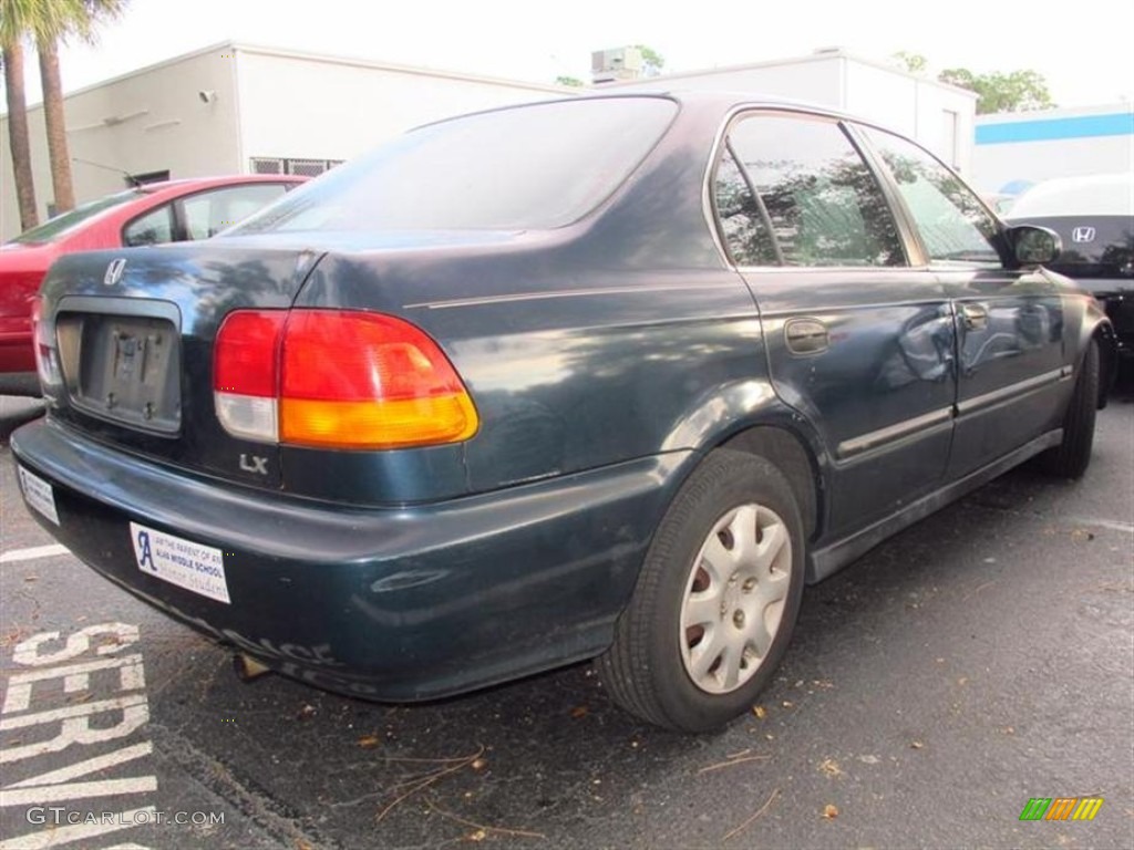 1998 Civic LX Sedan - Dark Green Pearl Metallic / Gray photo #3