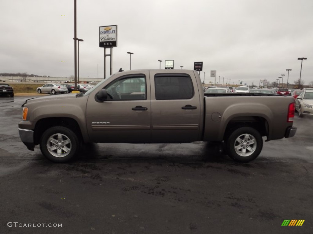 2013 Sierra 1500 SLE Crew Cab - Mocha Steel Metallic / Very Dark Cashmere/Light Cashmere photo #8