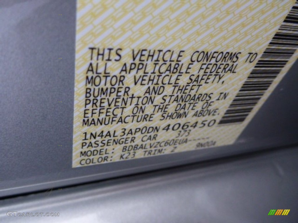 2013 Altima Color Code K23 for Brilliant Silver Photo #75340687