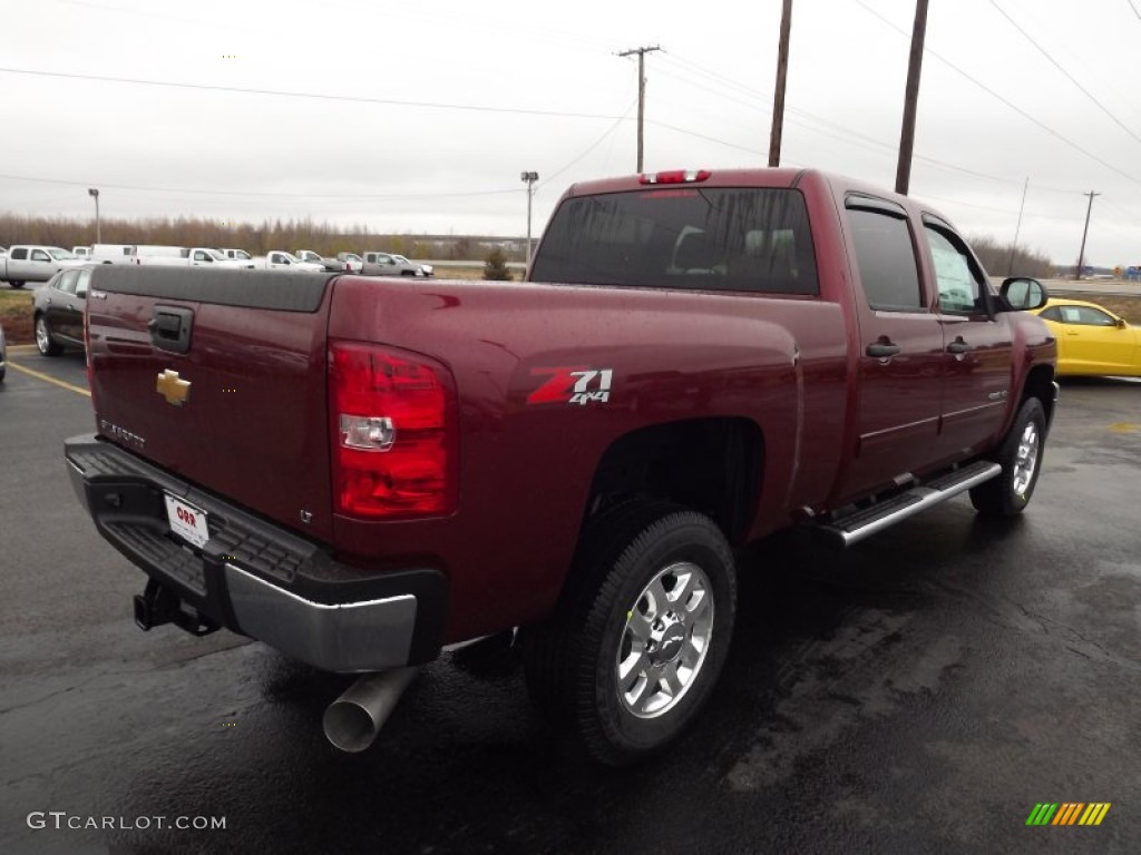 2013 Silverado 2500HD LT Crew Cab 4x4 - Deep Ruby Metallic / Light Cashmere/Dark Cashmere photo #5