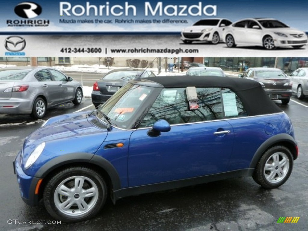 2007 Cooper Convertible - Lightning Blue Metallic / Carbon Black/Black photo #1