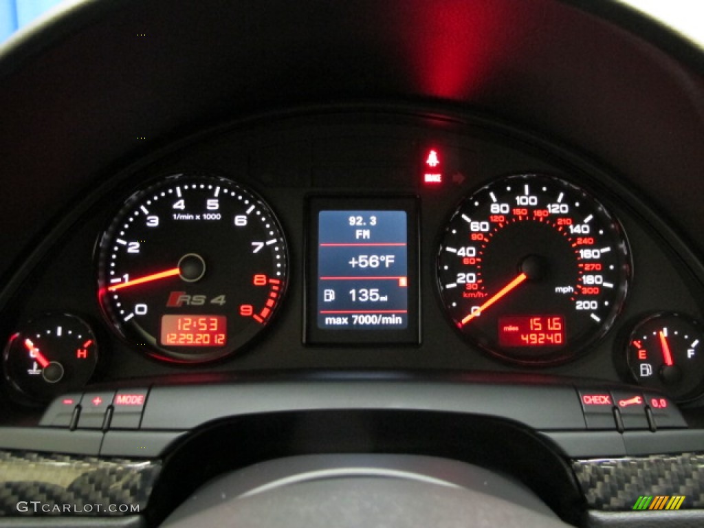 2007 Audi RS4 4.2 quattro Sedan Gauges Photo #75346600