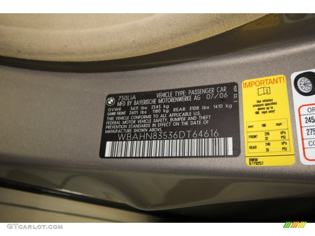 2006 7 Series 750Li Sedan - Kalahari Beige Metallic / Dark Beige/Beige III photo #5