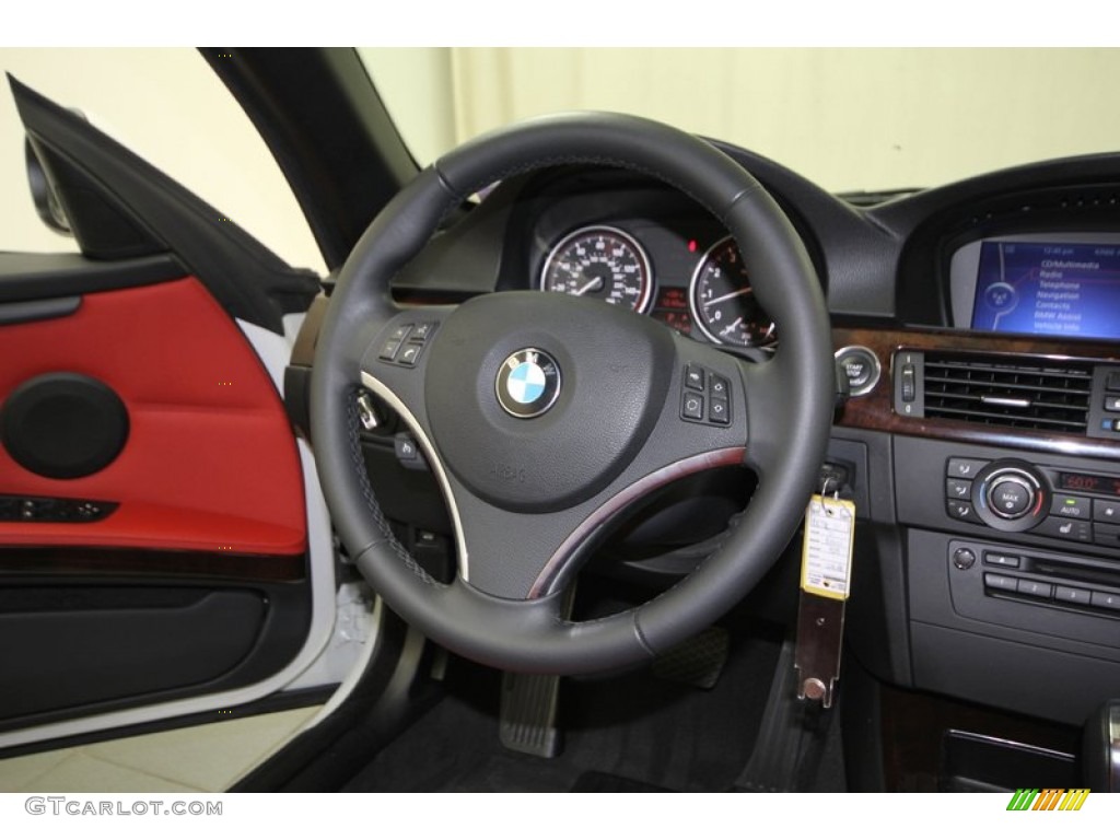 2011 3 Series 328i Convertible - Alpine White / Coral Red/Black Dakota Leather photo #29