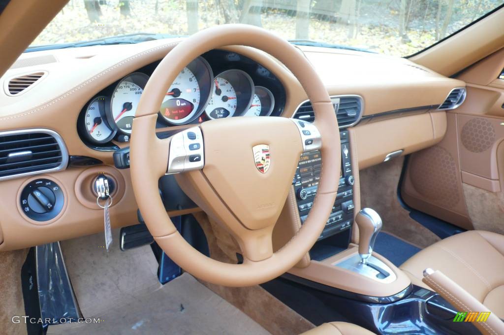 2009 911 Turbo Cabriolet - Atlas Grey Metallic / Natural Brown photo #18