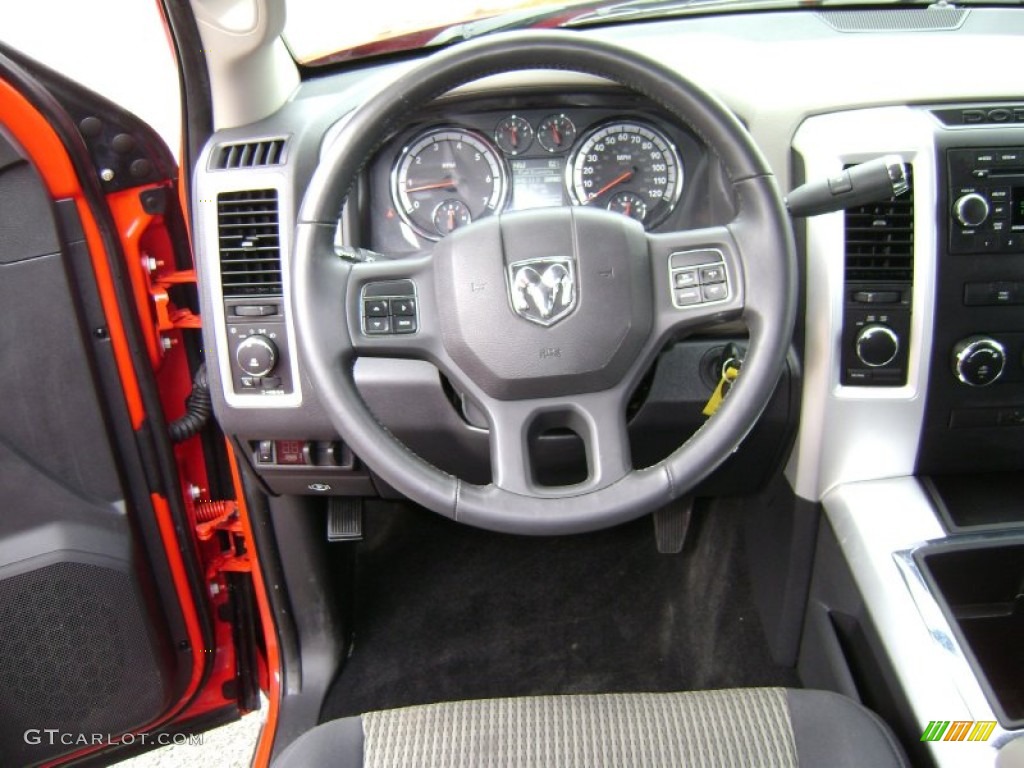 2012 Dodge Ram 2500 HD SLT Outdoorsman Crew Cab 4x4 Dark Slate/Medium Graystone Steering Wheel Photo #75353786