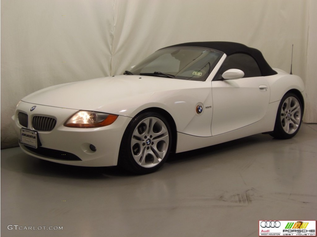 2003 Z4 3.0i Roadster - Alpine White / Red photo #3