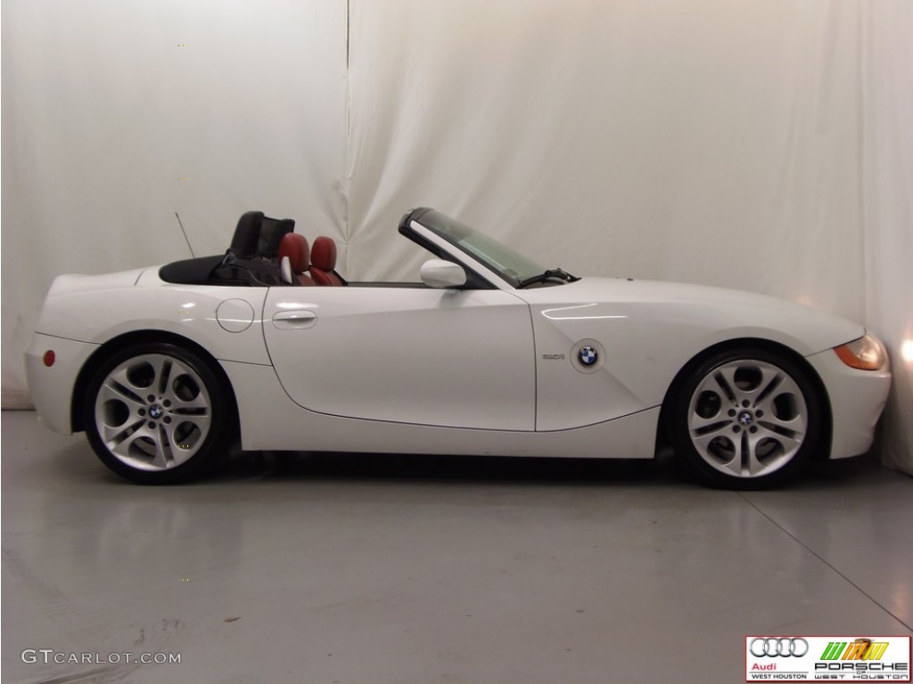 2003 Z4 3.0i Roadster - Alpine White / Red photo #22