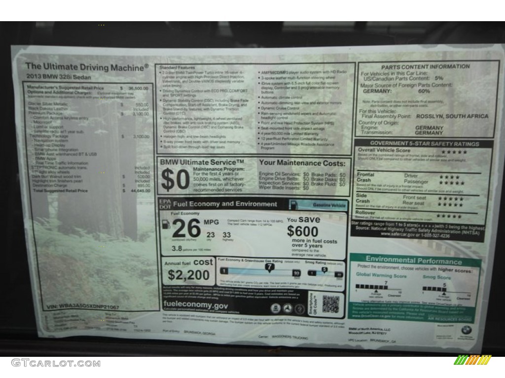 2013 3 Series 328i Sedan - Glacier Silver Metallic / Black photo #28
