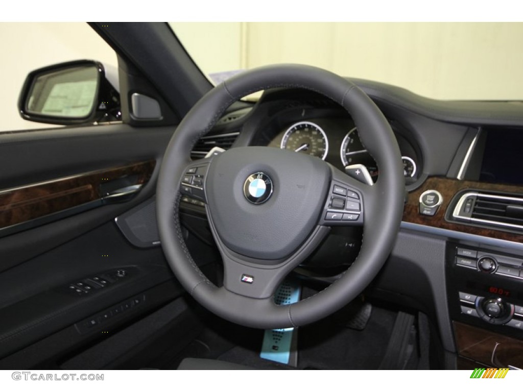 2013 BMW 7 Series 750i Sedan Black Steering Wheel Photo #75355903