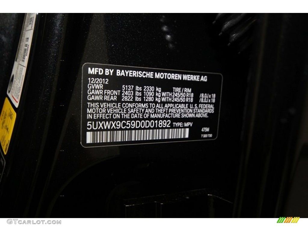 2013 X3 xDrive 28i - Black Sapphire Metallic / Black photo #5
