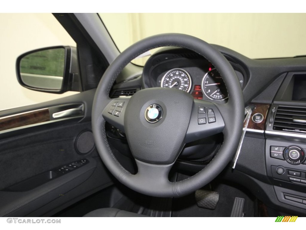 2013 BMW X5 xDrive 35d Black Steering Wheel Photo #75356224