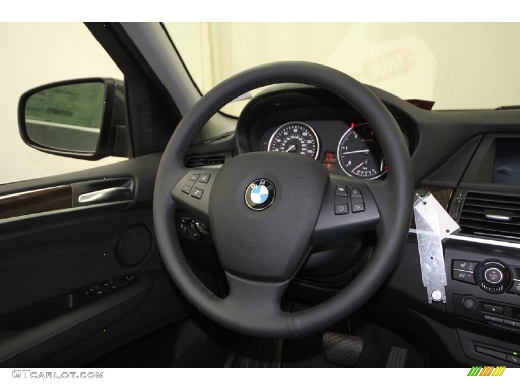 2013 BMW X5 xDrive 35d Black Steering Wheel Photo #75356335