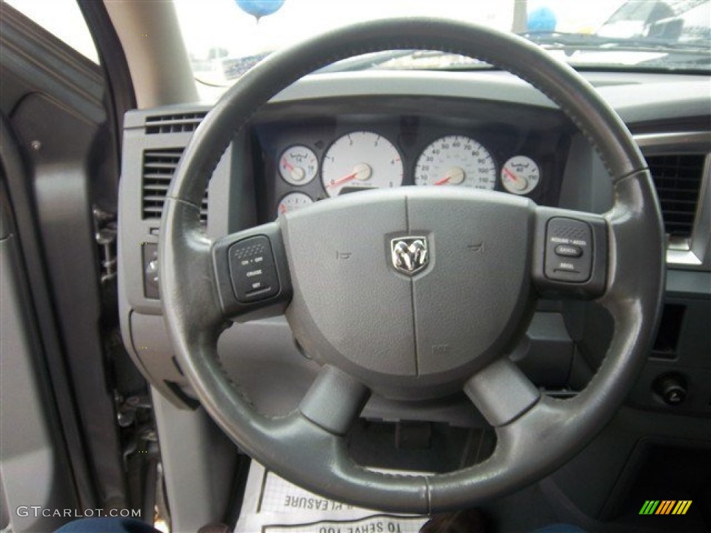 2007 Dodge Ram 2500 SLT Mega Cab Medium Slate Gray Steering Wheel Photo #75357991