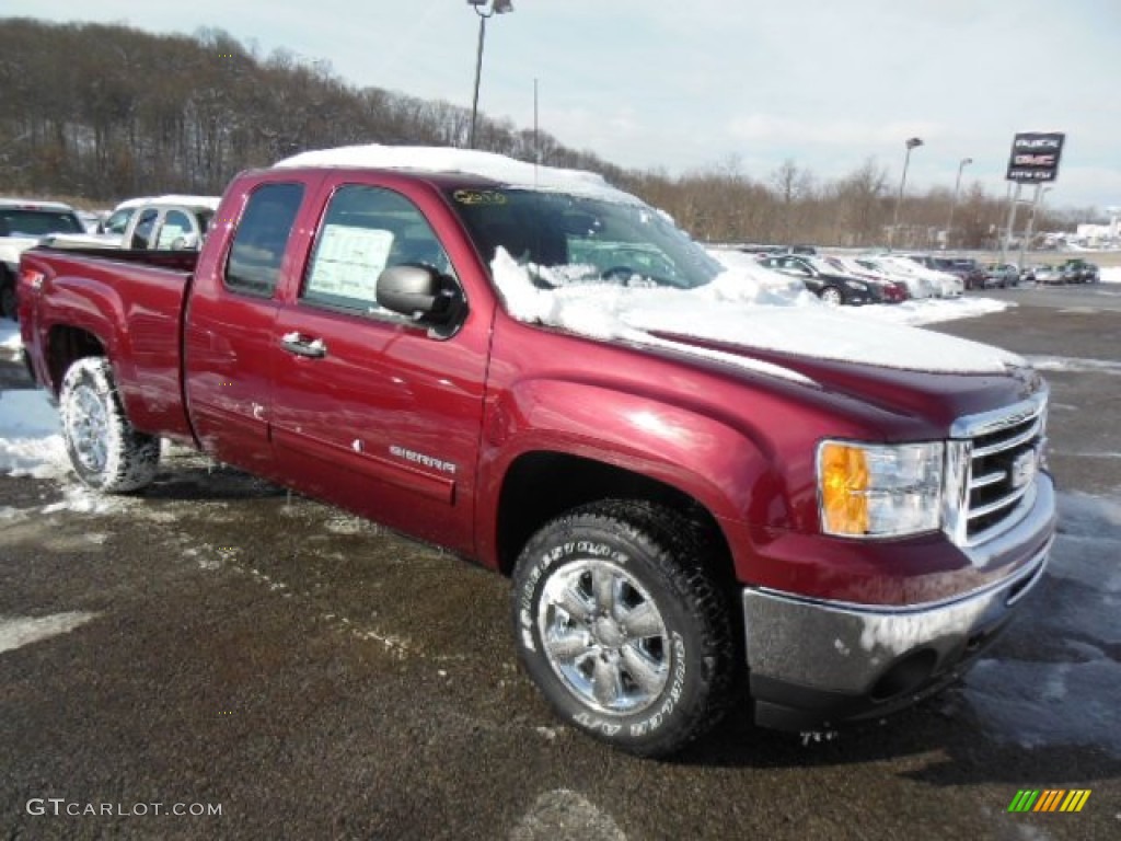 2013 Sierra 1500 SLE Extended Cab 4x4 - Sonoma Red Metallic / Ebony photo #4
