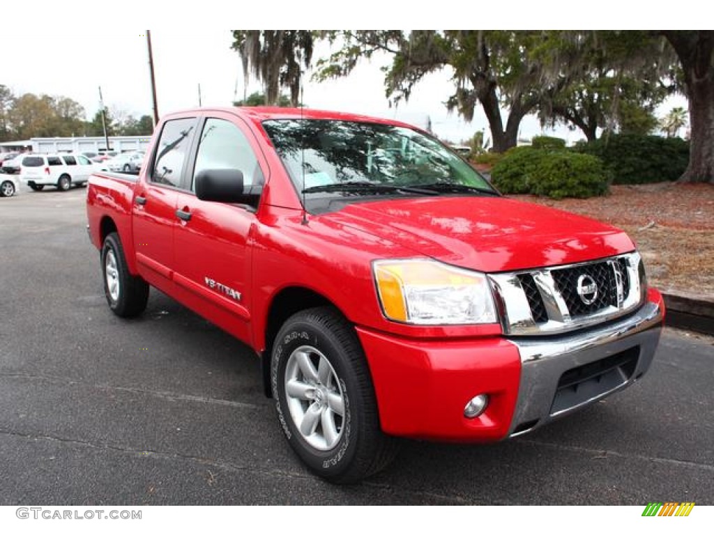 2012 Titan SV Crew Cab - Red Alert / Charcoal photo #1