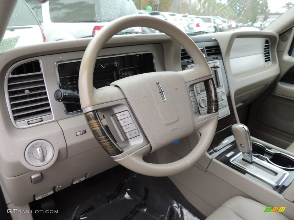 2010 Lincoln Navigator L Camel Steering Wheel Photo #75359237