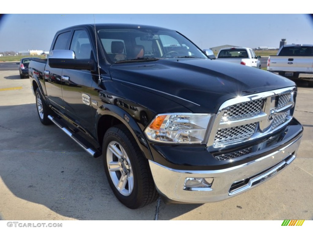 2012 Ram 1500 Laramie Longhorn Crew Cab - Black / Dark Slate Gray/Russet photo #10