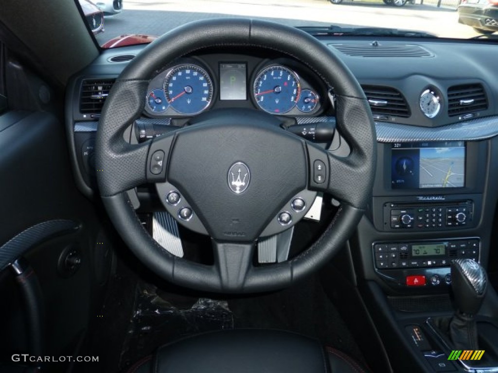 2013 Maserati GranTurismo Sport Coupe Nero Steering Wheel Photo #75362096
