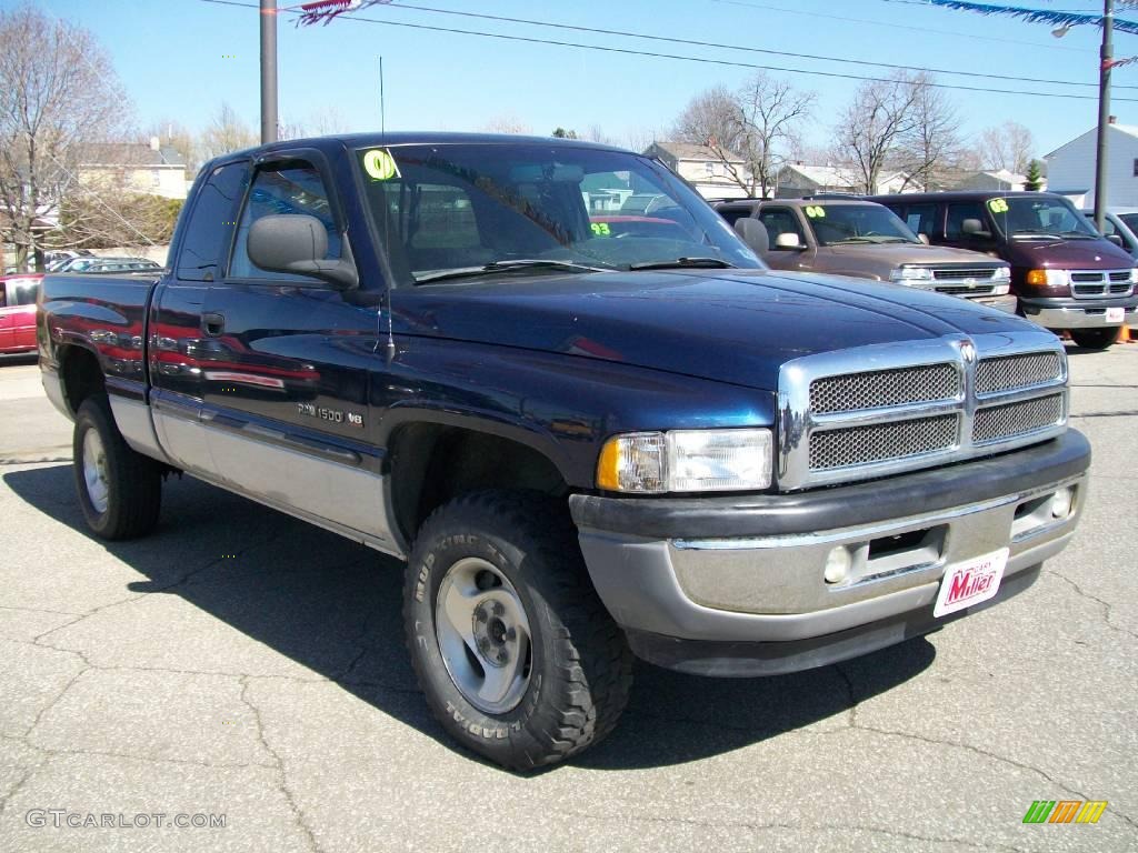 2000 Ram 1500 ST Extended Cab 4x4 - Patriot Blue Pearlcoat / Agate photo #8