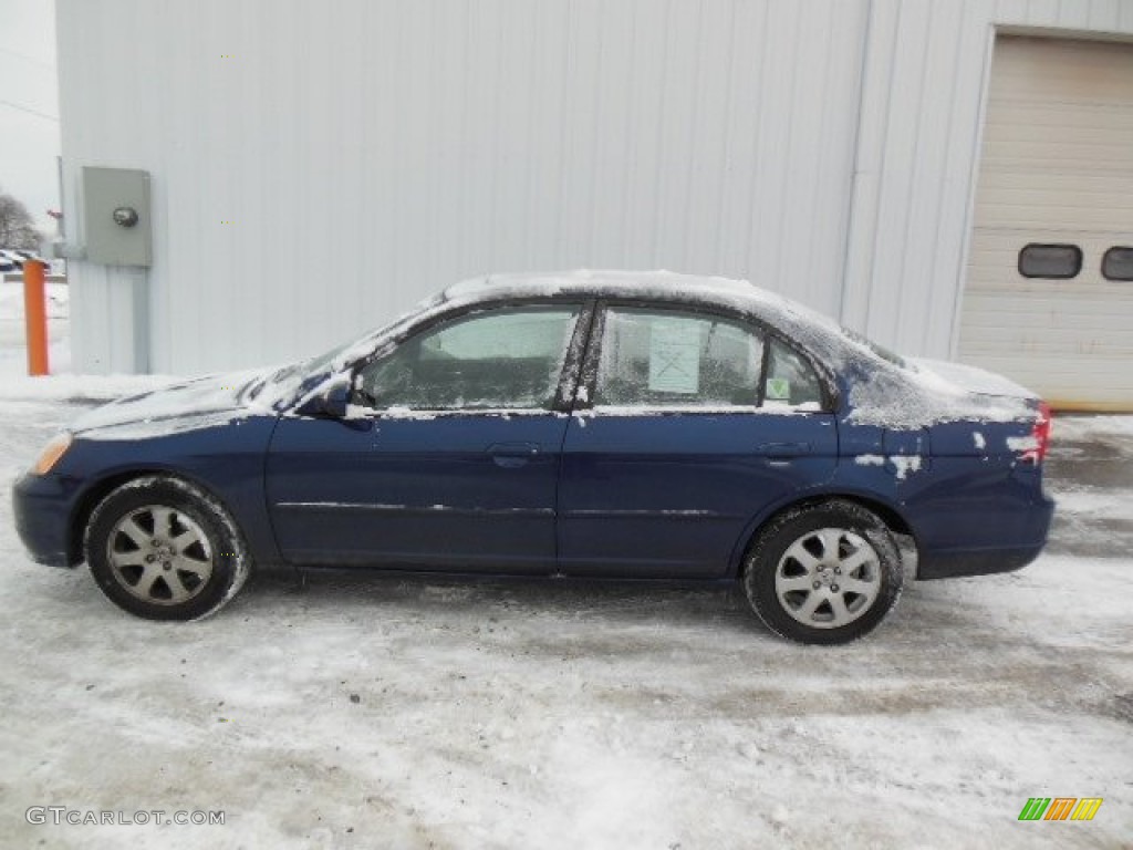2002 Civic EX Sedan - Eternal Blue Pearl / Gray photo #1