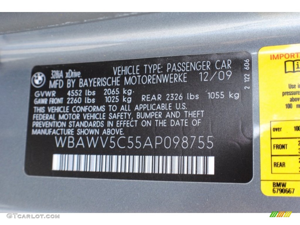 2010 3 Series 328i xDrive Coupe - Space Gray Metallic / Black photo #16