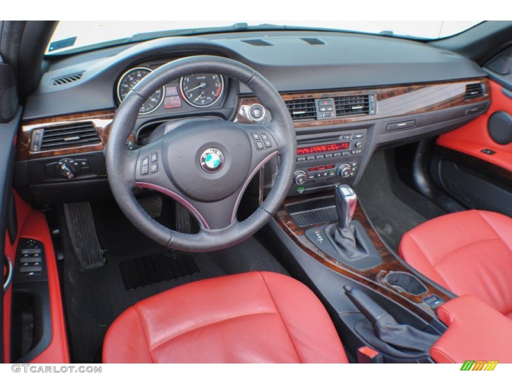 2009 3 Series 328i Convertible - Alpine White / Coral Red/Black Dakota Leather photo #14