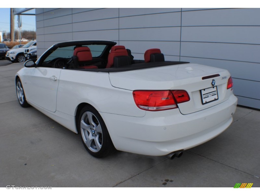 2009 3 Series 328i Convertible - Alpine White / Coral Red/Black Dakota Leather photo #17