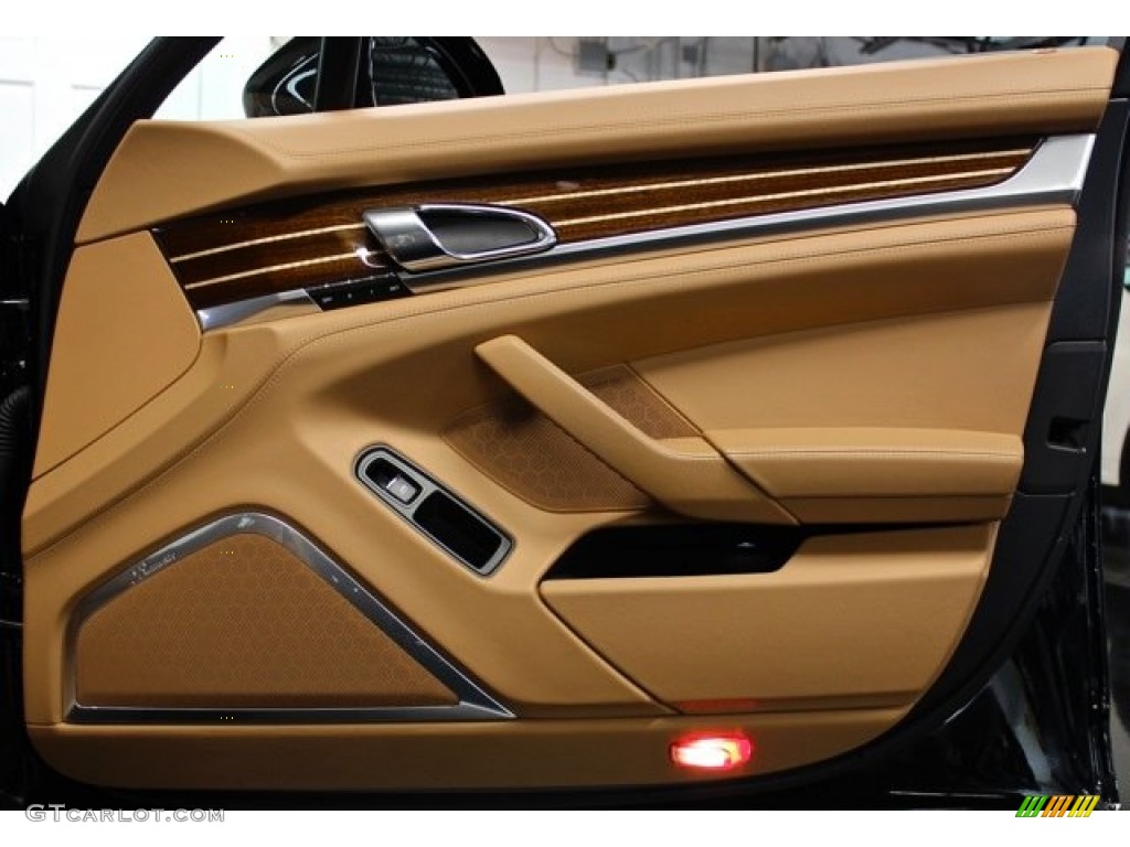2010 Porsche Panamera Turbo Cognac Natural Leather Door Panel Photo #75364142