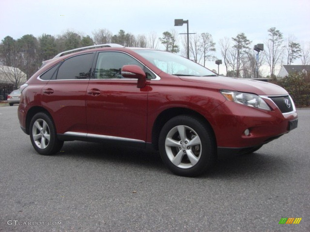 2010 RX 350 AWD - Matador Red Mica / Parchment/Brown Walnut photo #2