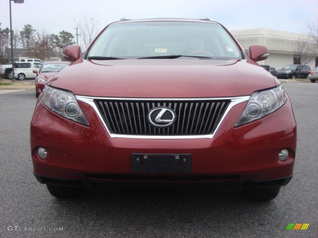 2010 RX 350 AWD - Matador Red Mica / Parchment/Brown Walnut photo #8